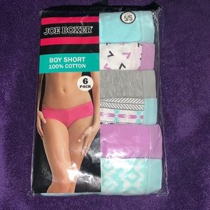 NEW Womens small Joe boxer boy short lot of 6 panties fits 4-6